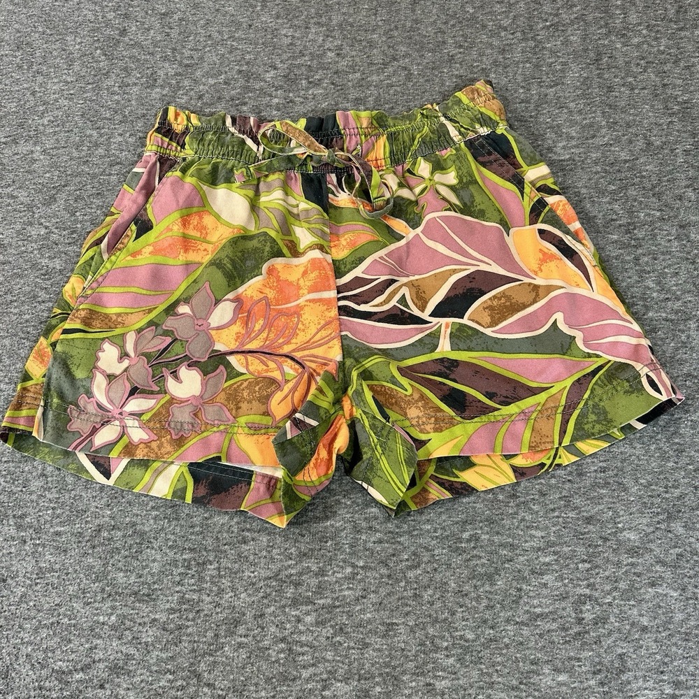 Cynthia Rowley Shorts Small 100% Lyocell Tropical Smoked Waist  Drawstring